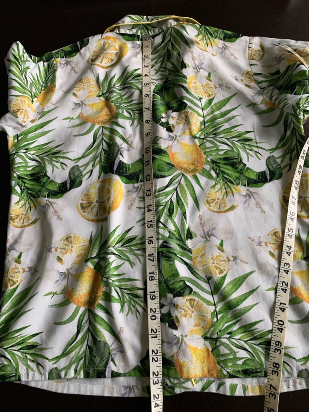 Cottonreal Leaf & Lemon Print Short Sleeve Pajama Set size S - Picture 9 of 12